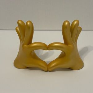 Gold Heart-Hand Sculptural Décor